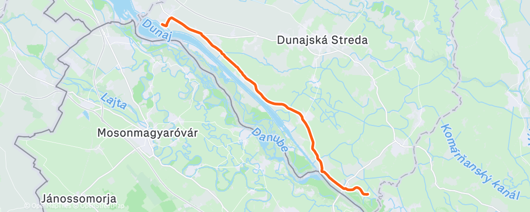 Map of the activity, ROUVY - Challenge Samorin | Slovakia