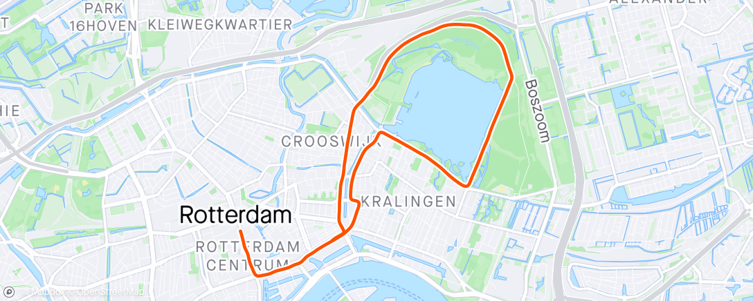 Map of the activity, Rotterdam 1/4 Marathon 2024
