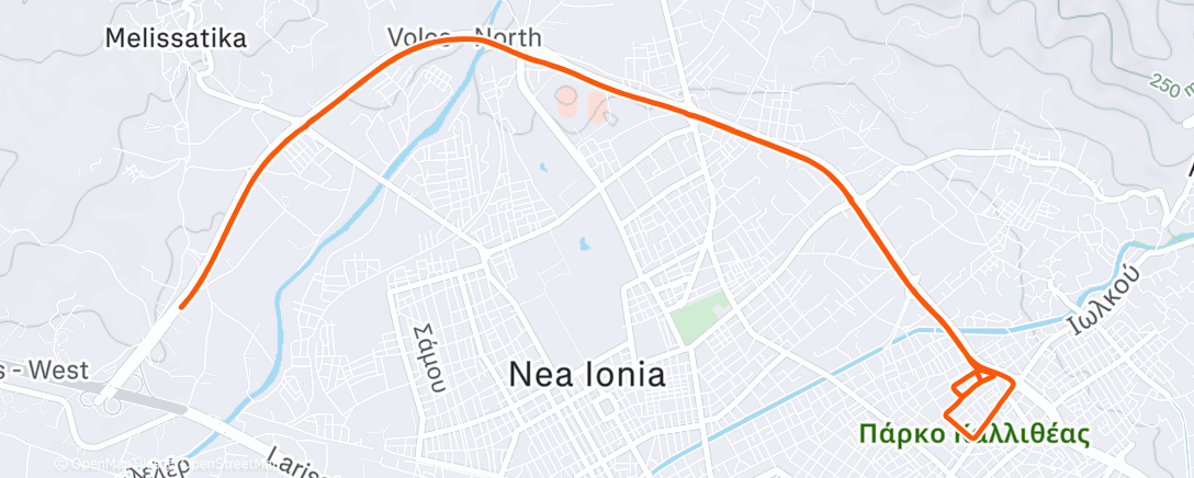 Map of the activity, Afternoon Run