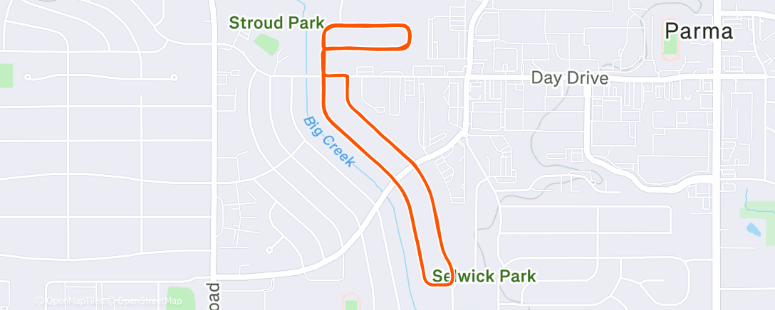 Map of the activity, Ohio Jog