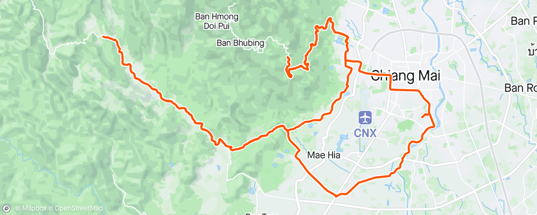 Mapa da atividade, Morning Ride - VP2, Doi Gom, Microwave Hill, Tha Chang (coffee), Doi Gom