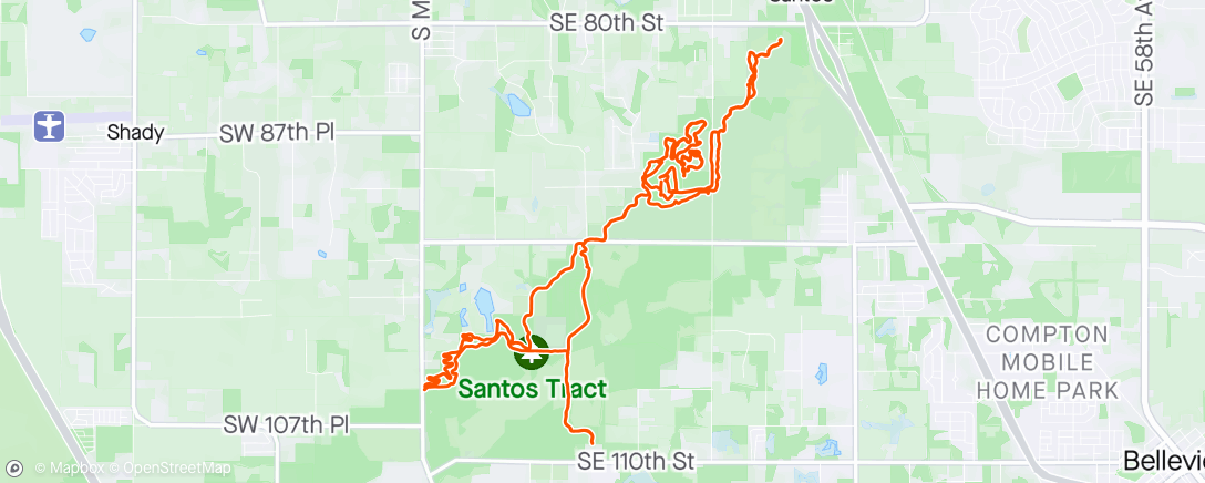 Map of the activity, Santos Mountain Bike Ride