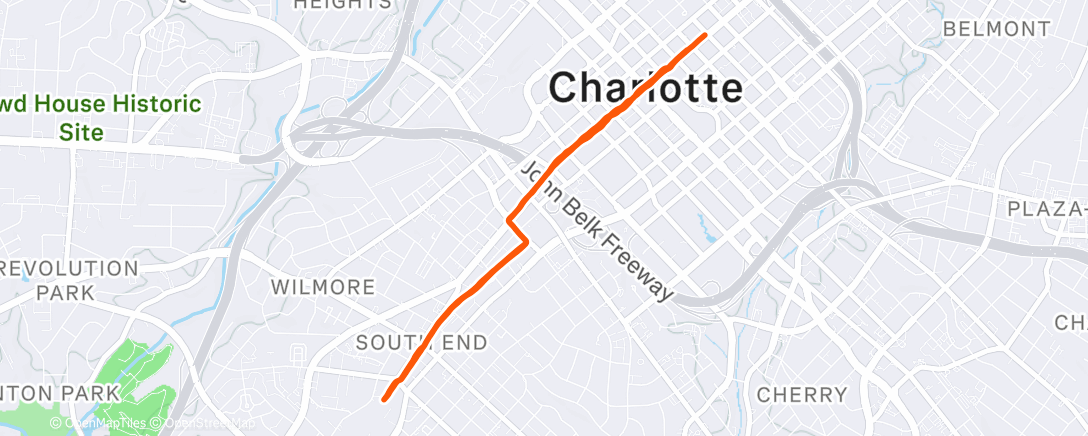 Map of the activity, Afternoon Run