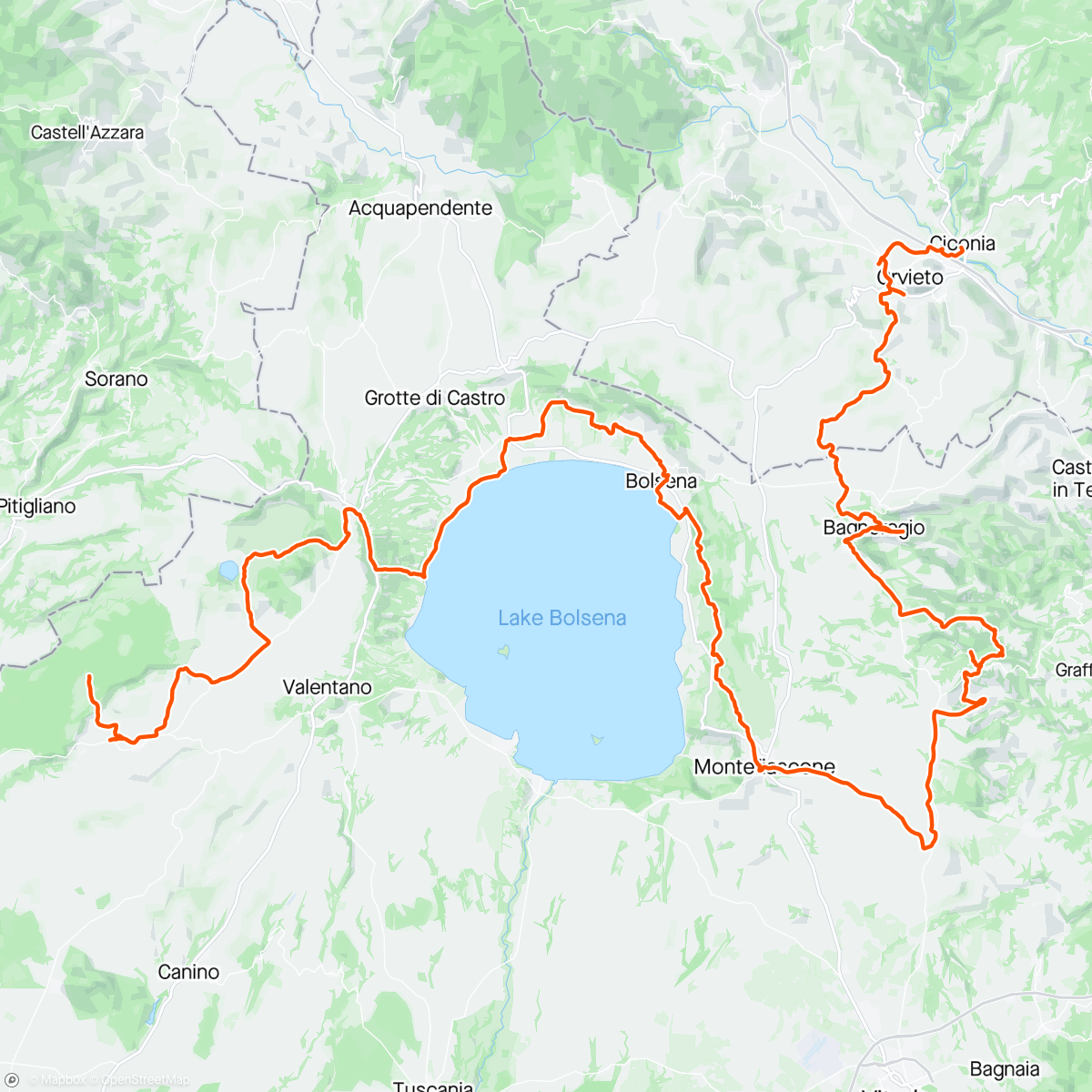 Map of the activity, Velzna Trail giorno 1 🧡
