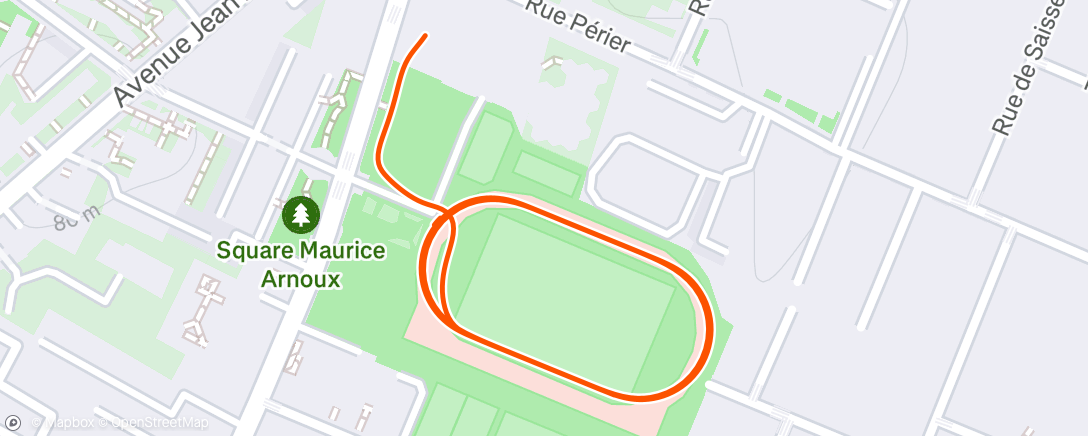 Map of the activity, Evening Run