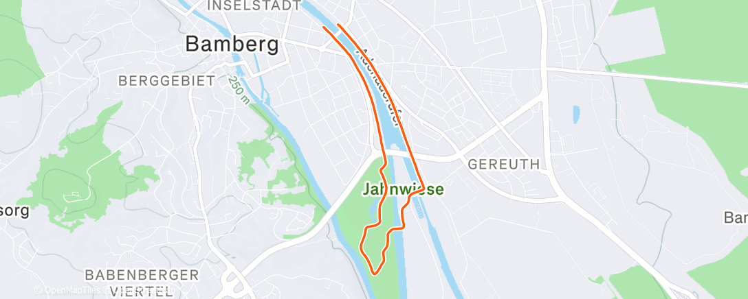 Map of the activity, Mittagslauf