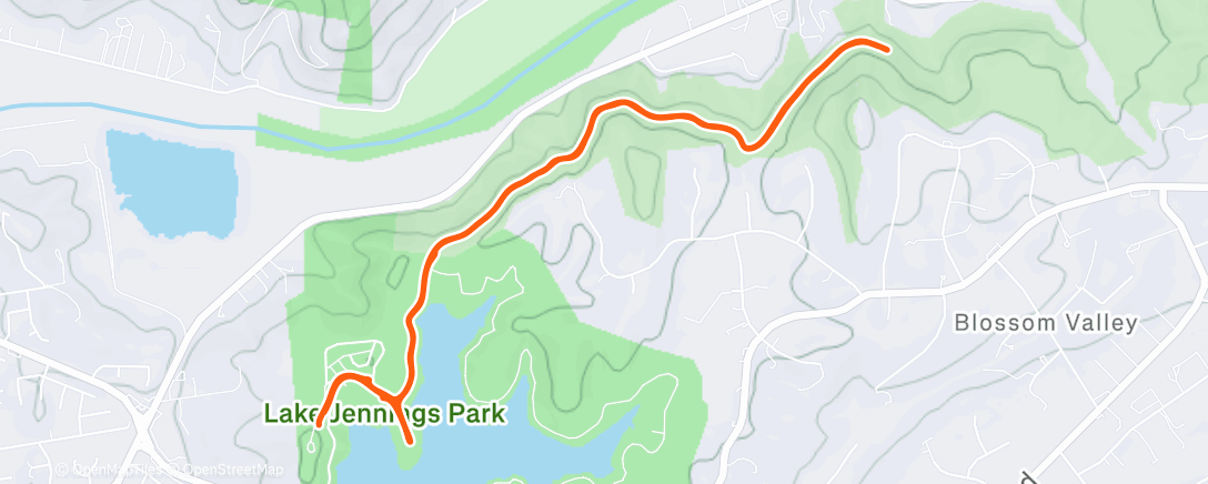 Map of the activity, Christmas trail run: Lake Jennings ~ Flume loop