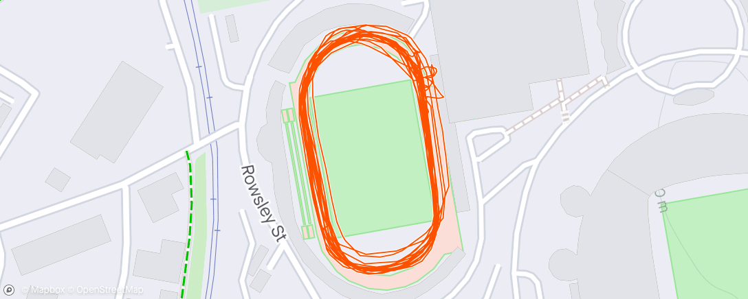 Map of the activity, Early track sesh with Mark