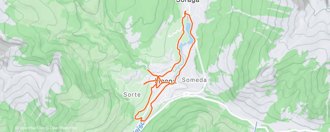 Карта физической активности ((ER) 1h Easy Run w/ 5x15” Hill Sprints (45” jog rec))