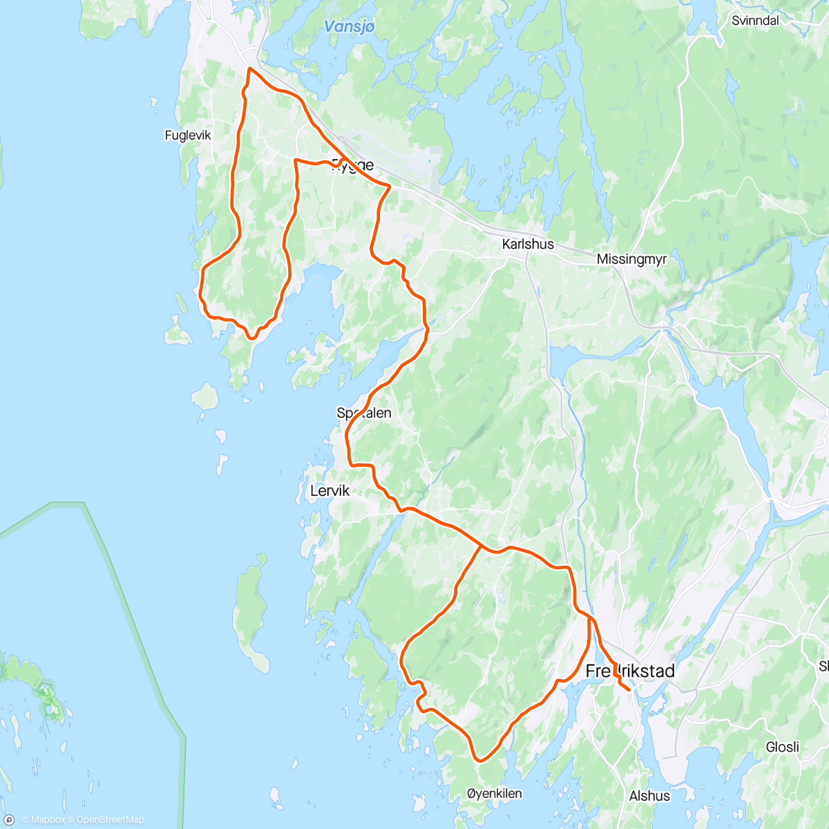 Map of the activity, Søndagstur CKØ