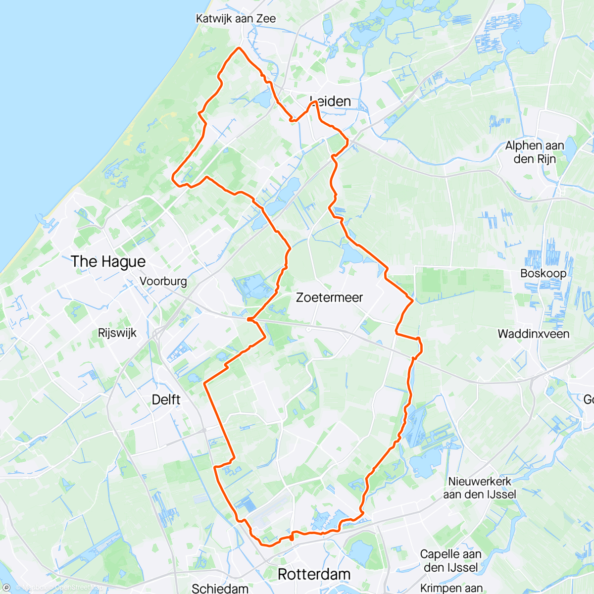 Map of the activity, Moerkapelle - Rotjeknor - Wassenaar