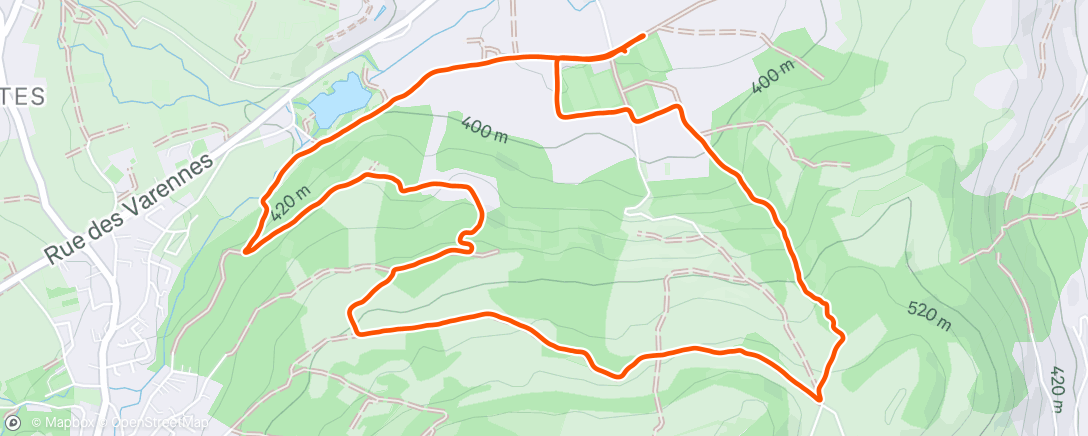 Map of the activity, Trail le matin