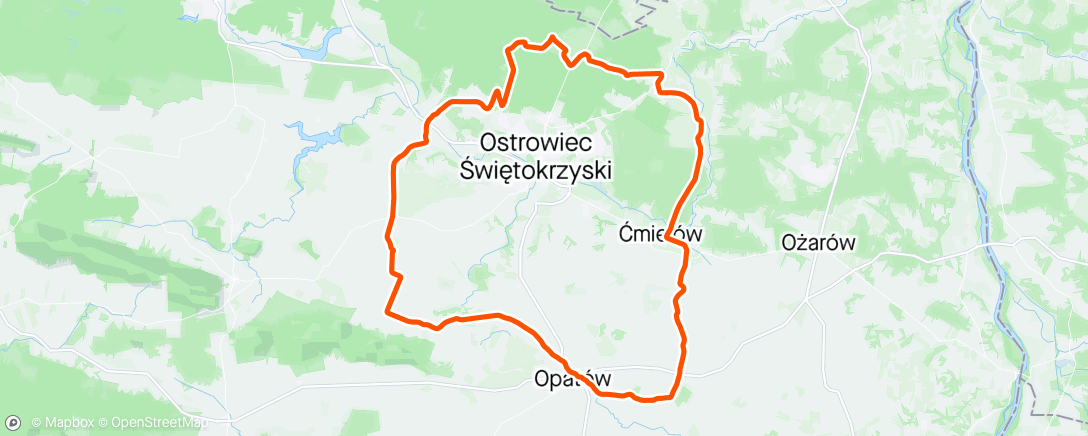 Map of the activity, Kunów - Nowa Dębowa Wola - Ćmielów