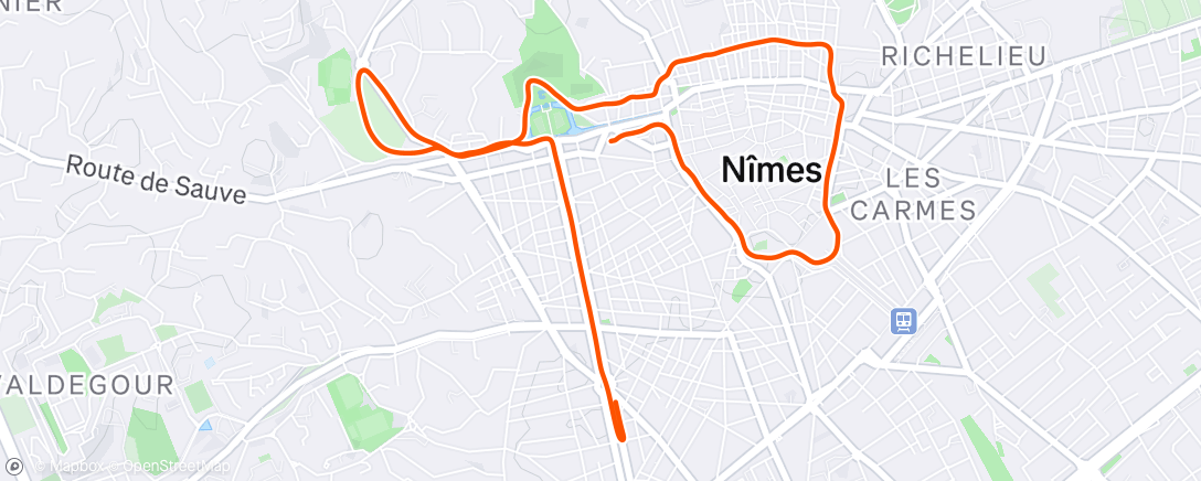 Map of the activity, Afternoon Run