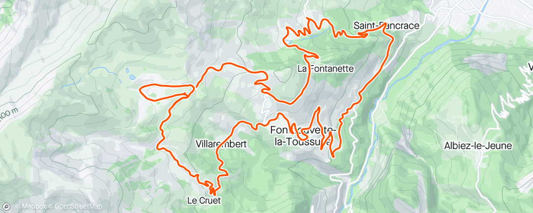 Map of the activity, Stage Toussuire #1