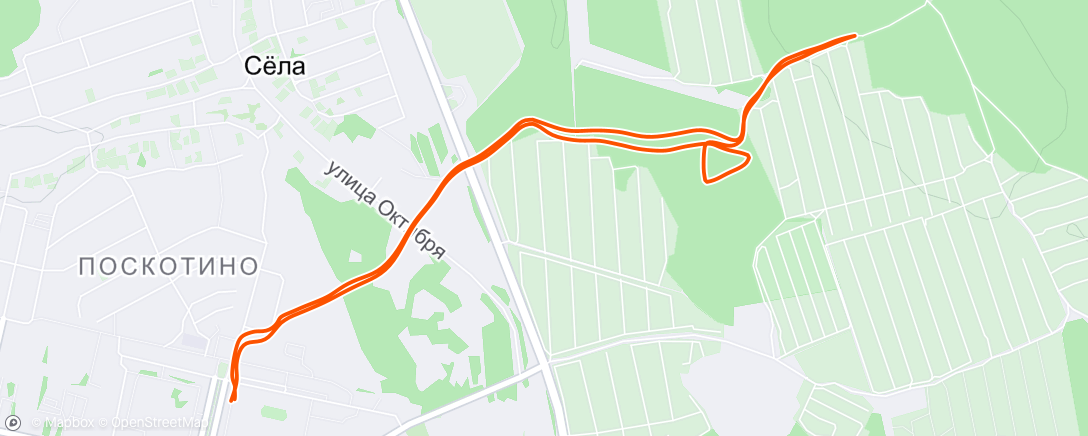 Map of the activity, Lunch Run