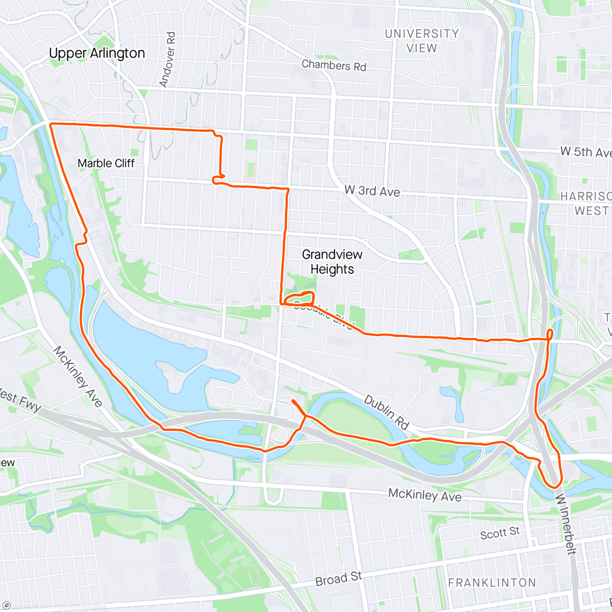 Map of the activity, Only had an hour to run. So I did.