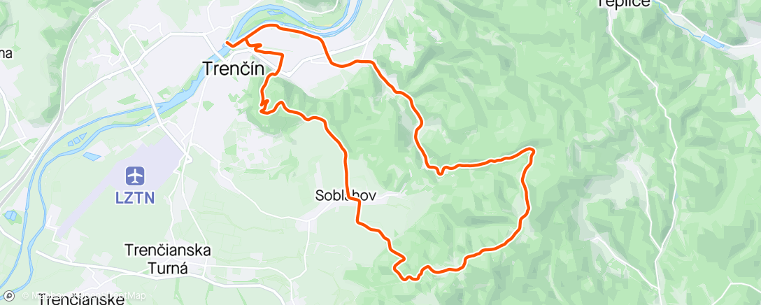 Map of the activity, Kubrica, Lucky, Chata pod Ostrym vrchom, Soblahov, Brezina