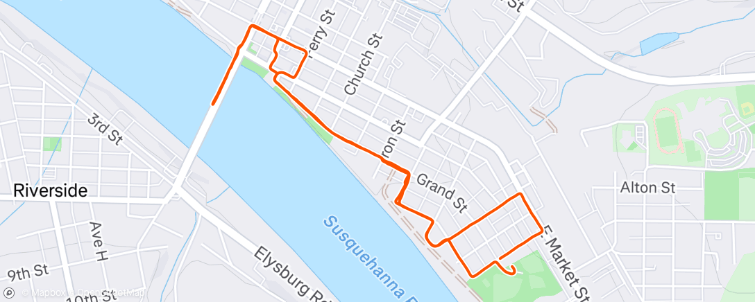 Map of the activity, Night Run