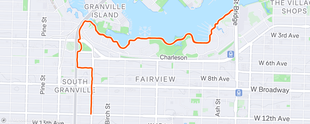 Map of the activity, Afternoon Run