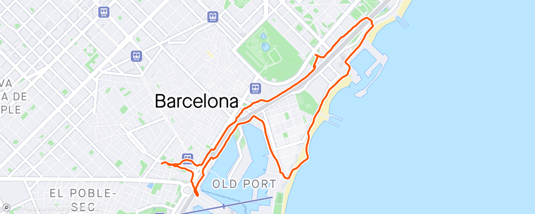 Mapa da atividade, Course à pied le soir
