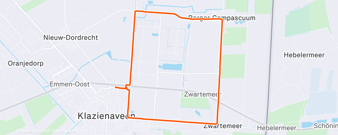 Map of the activity, Outdoor run