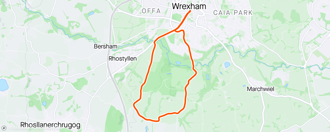 Map of the activity, Wrexham 10k