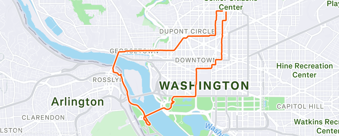 Map of the activity, Lunch Run