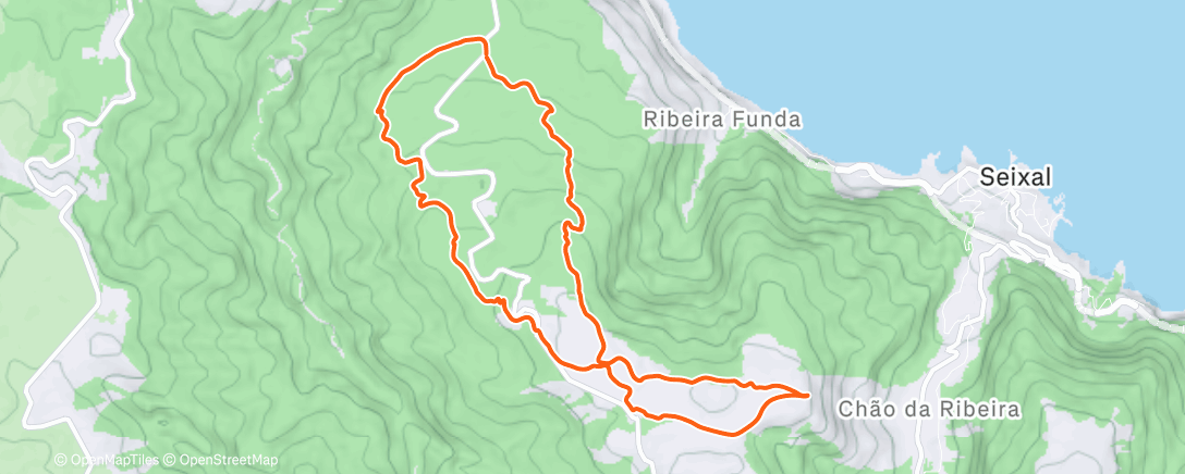 Map of the activity, Curral Falso - Fanal - Fio - Fanal - Curral Falso