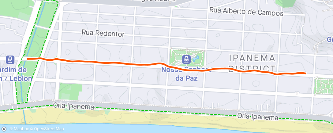 Mapa de la actividad, Caminhada matinal
