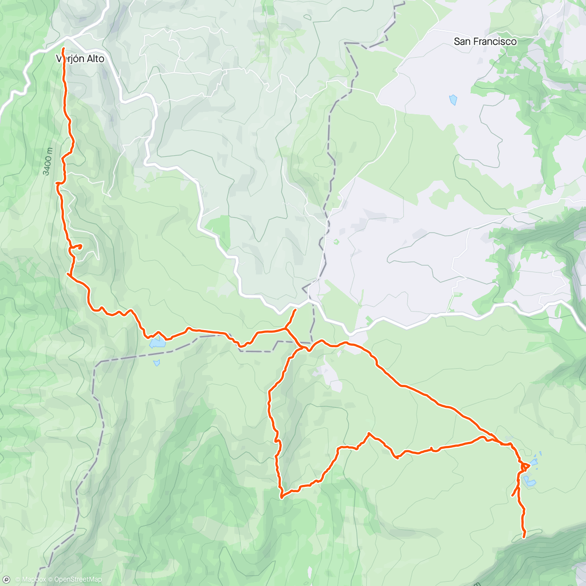 Map of the activity, Viga-paramo del Verjon