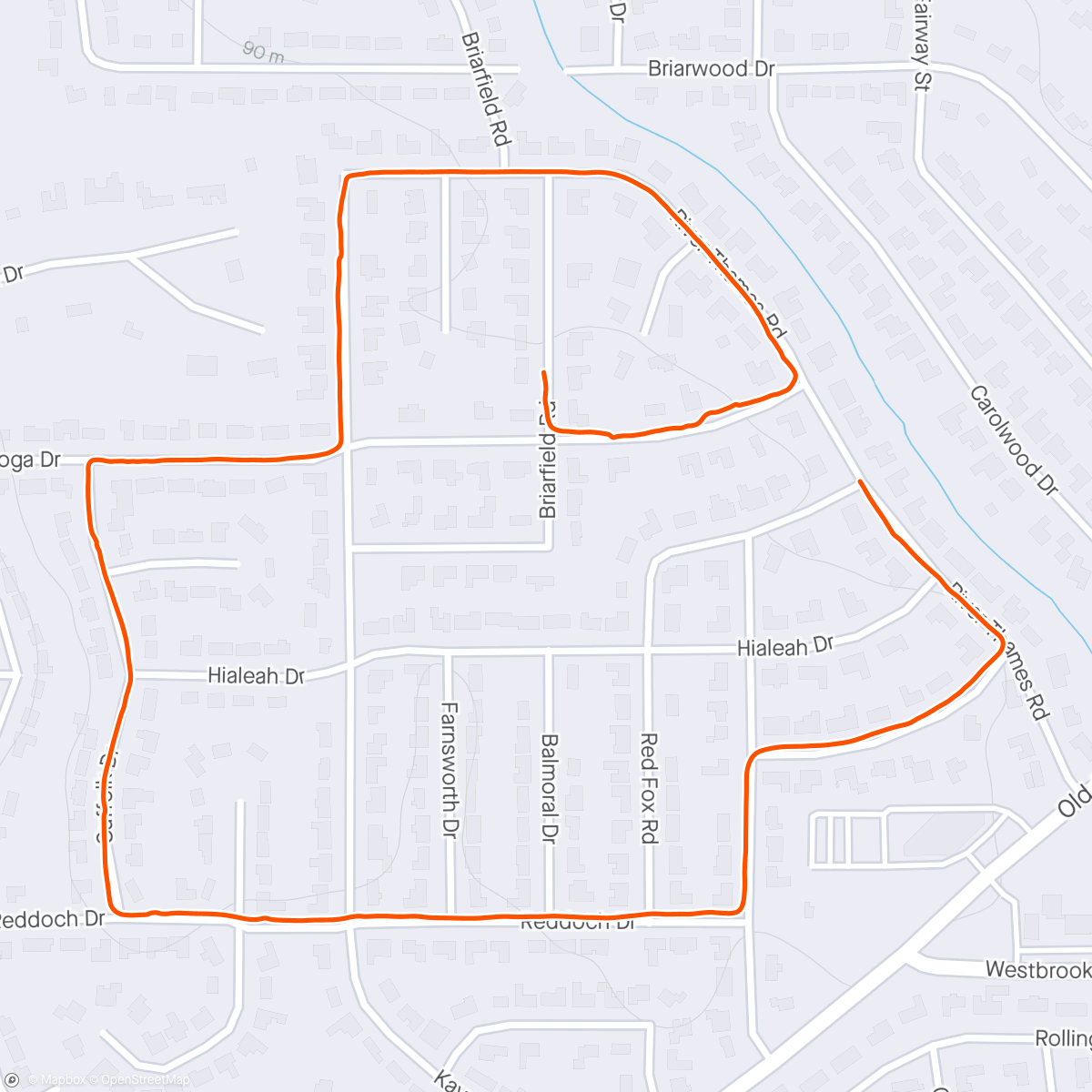 Map of the activity, run walk with the kids
