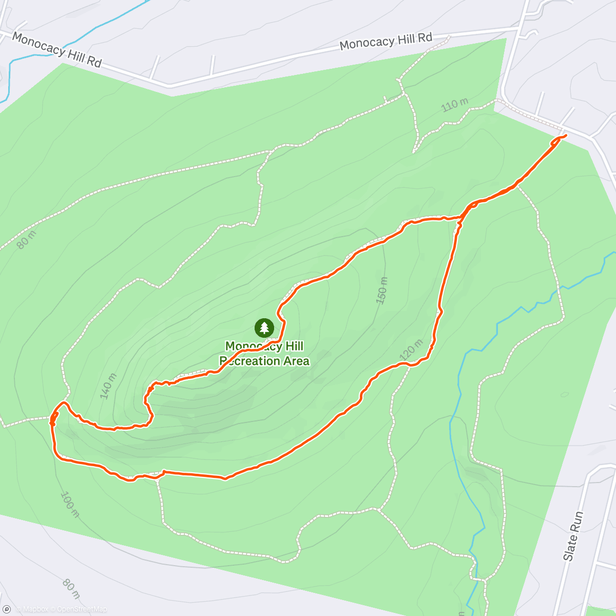 Map of the activity, Monocacy Hike