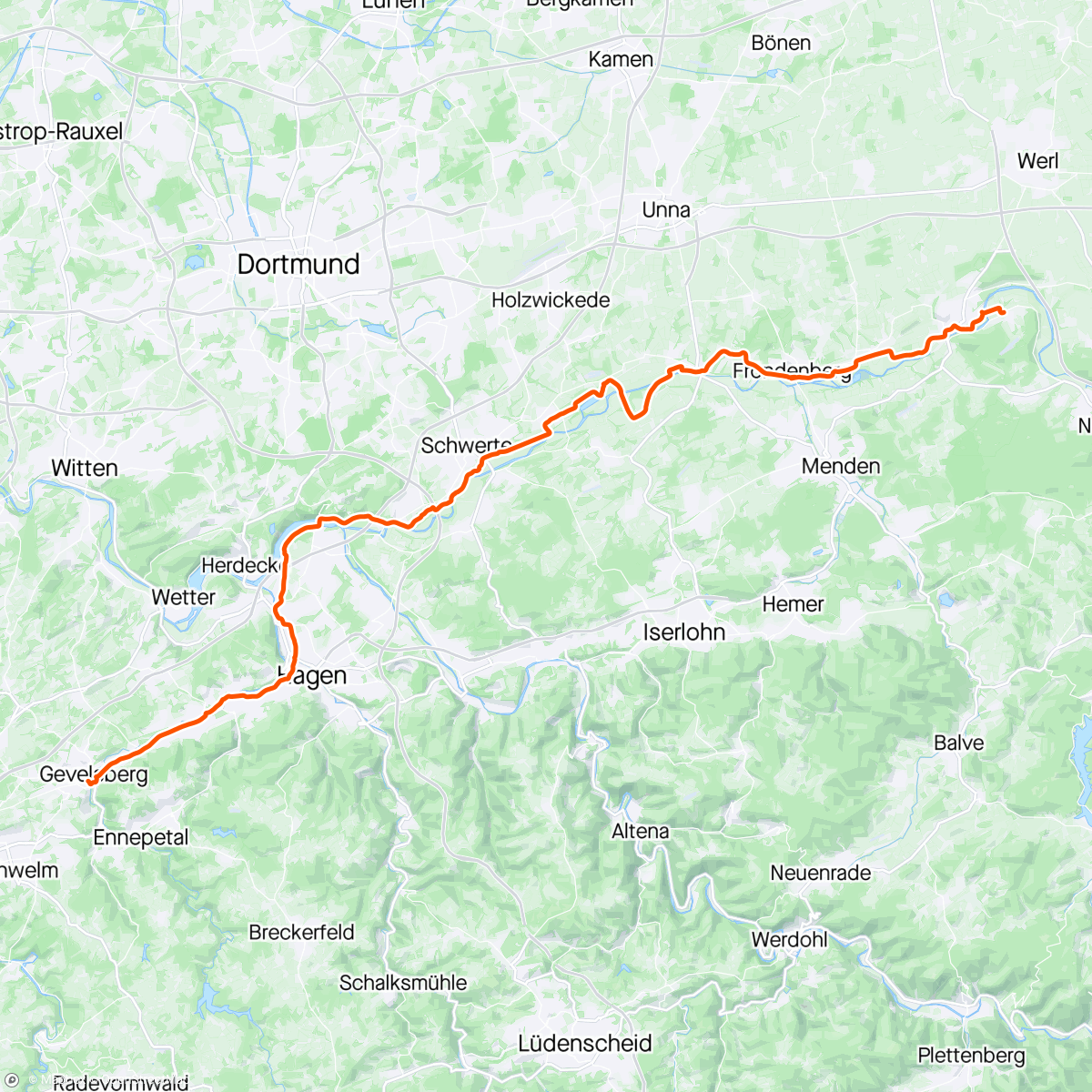 Mapa da atividade, Tour de Westphalia, 4. Etappe, Ziel erreicht 😅