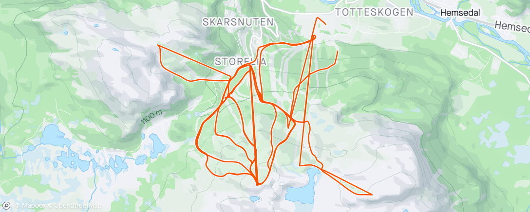 Map of the activity, Hemsedal skisenter i strålende vintervær ☀️😎⛷️