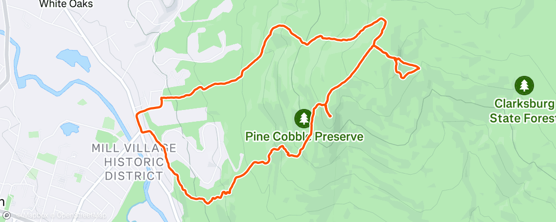 Map of the activity, East Mountain Pine Cobble loop