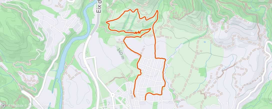 Map of the activity, caminar-correr