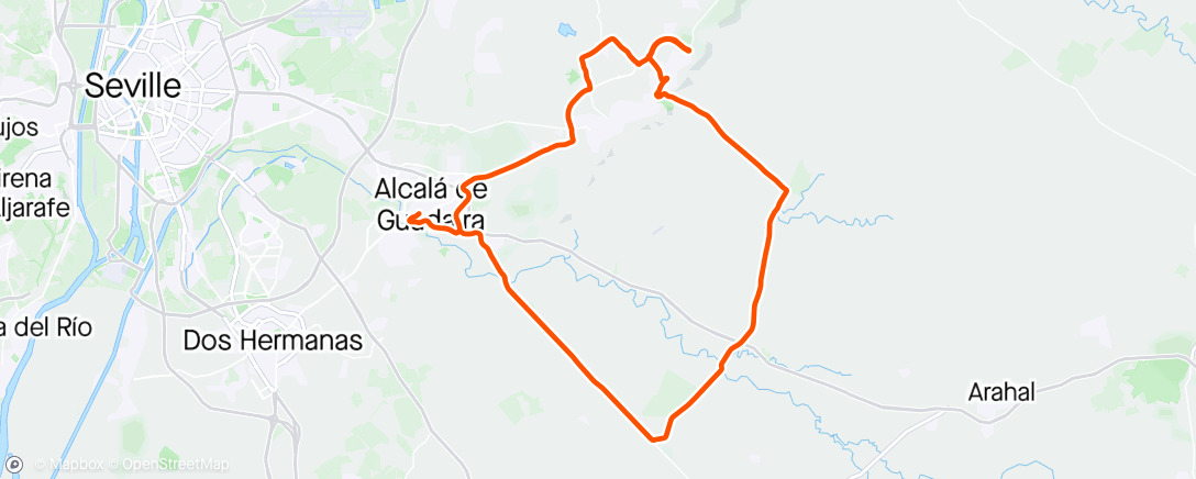 Map of the activity, Bicicleta por la tarde