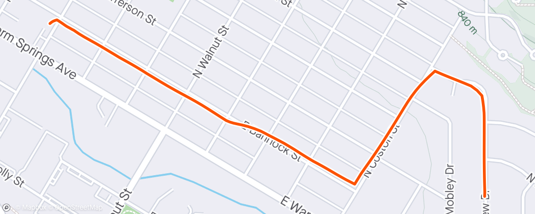 Map of the activity, Walk home from massage