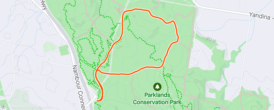 Map of the activity, Parklands Parkrun Course