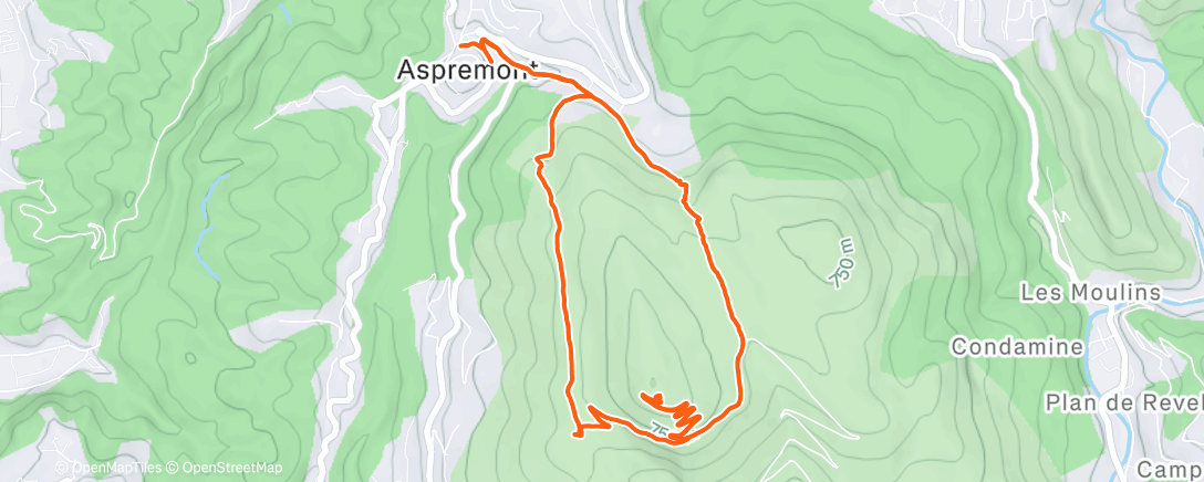 Map of the activity, Collines