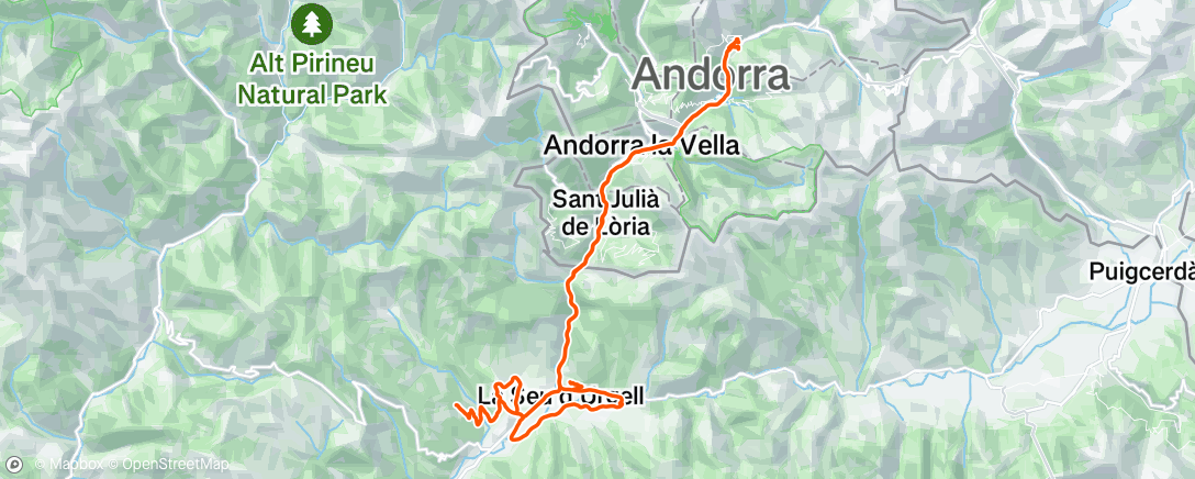 Mappa dell'attività Bicicleta por la mañana