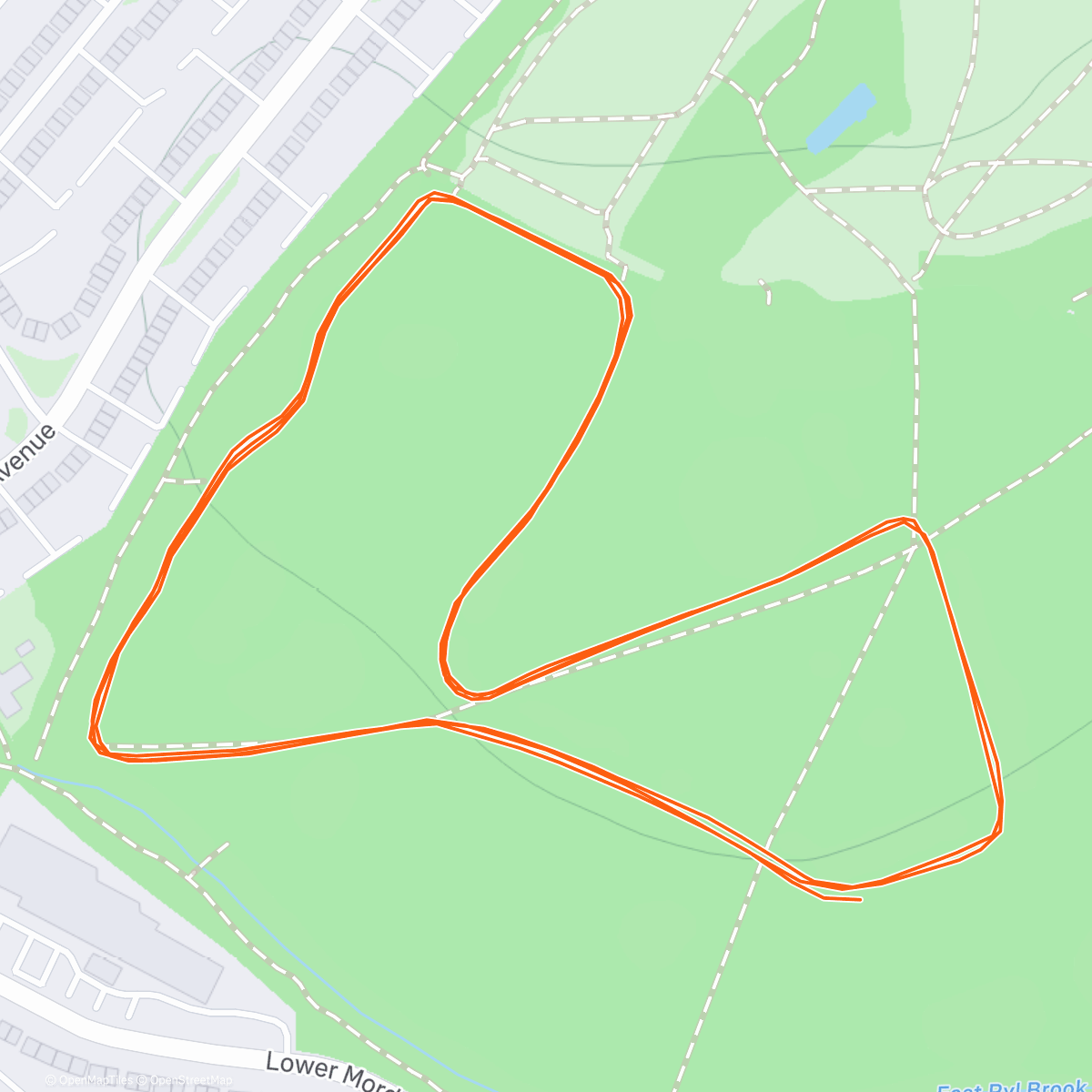 Map of the activity, Morden - Parkrun #294 🏞️🎨
