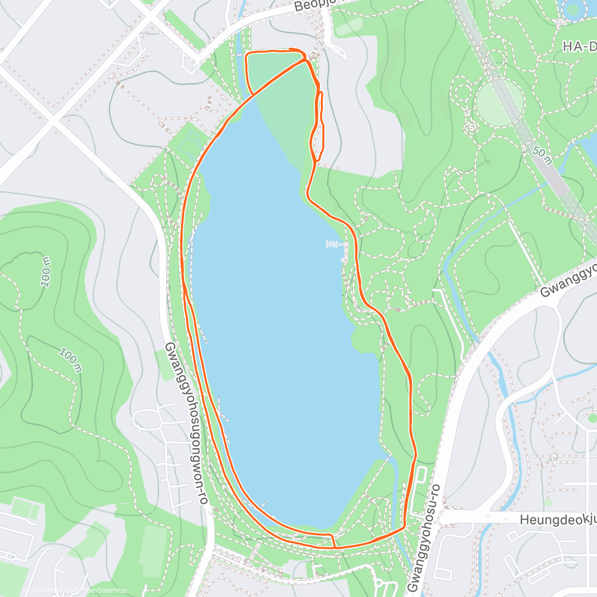 Map of the activity, Morning Run