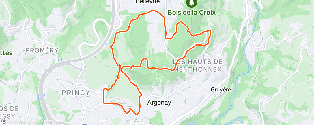 Map of the activity, Grand Chêne solo
