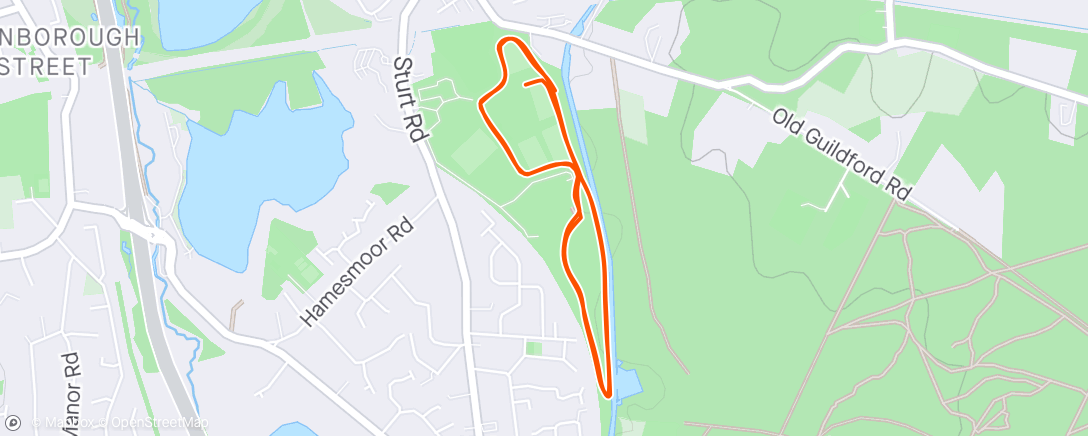 Map of the activity, Frimley Lodge parkrun