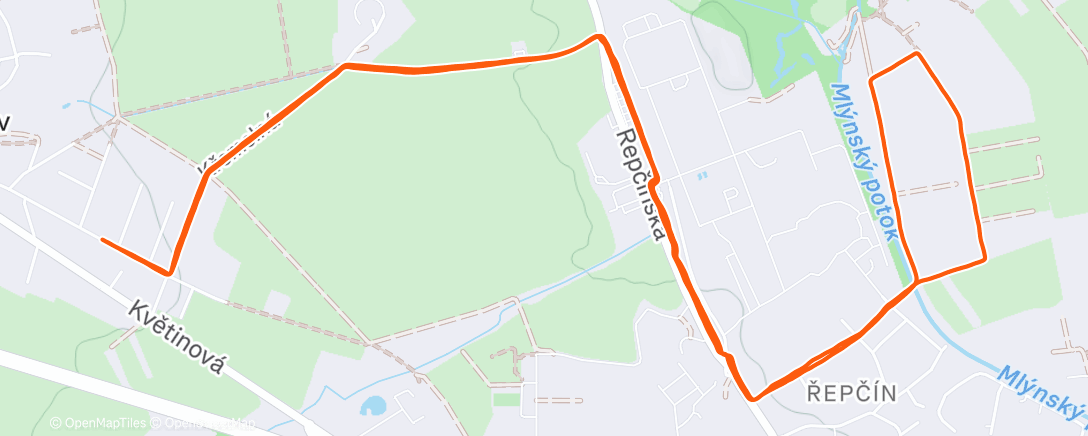 Map of the activity, Morning Run