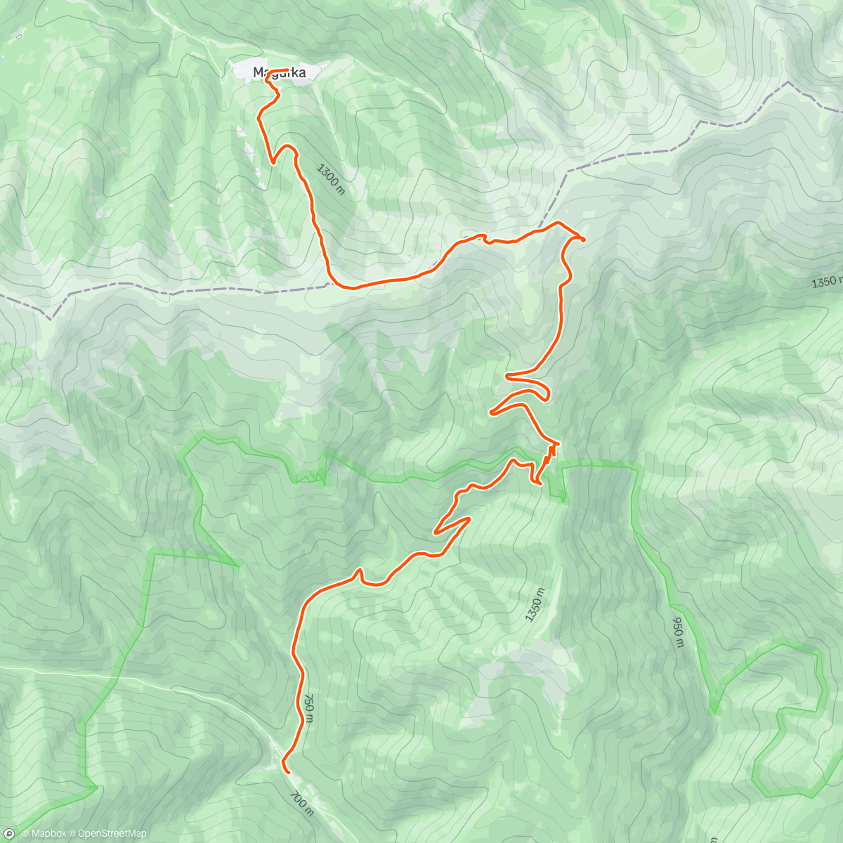 Map of the activity, Jasenie - Ďurková - Magurka