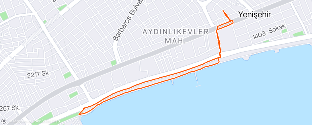 Map of the activity, Supporten bij triathlon Yenisehir