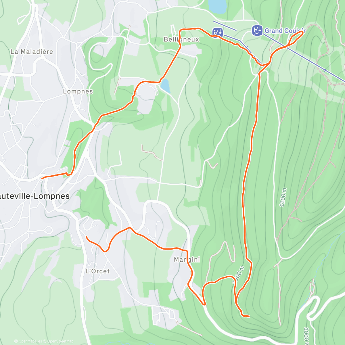 Map of the activity, Foggy run
